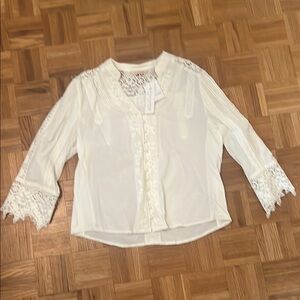 Soft Surroundings Cream Lace Blouse